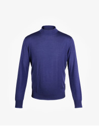 Castello d'Oro Blue Mock Neck Sweater  thumbnail